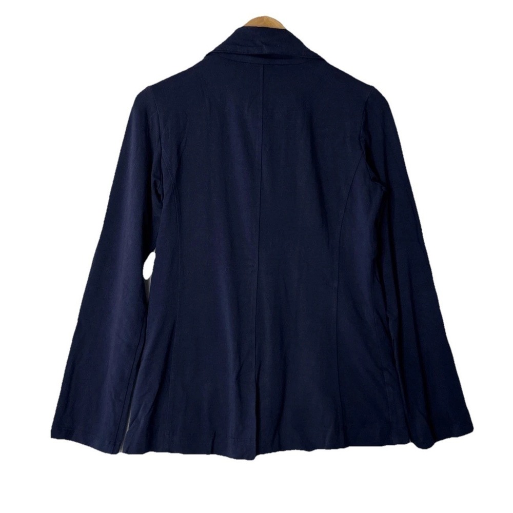 Eileen Fisher Full Zip Jacket Women‎ XXS Navy Blue Pockets Stretch Lightweight - Picture 2 of 9